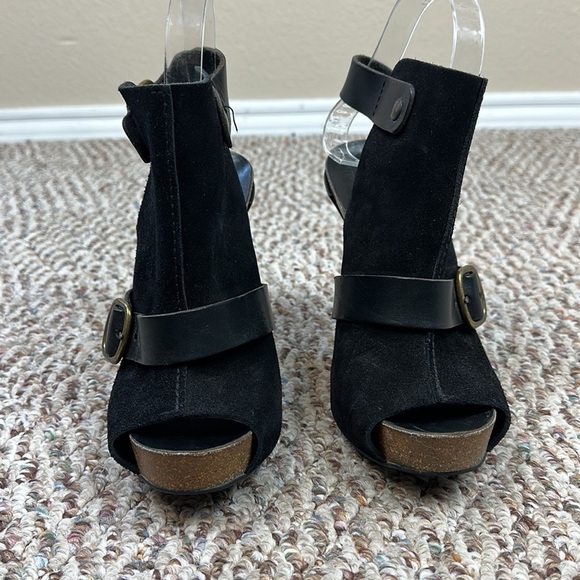 Pedro Garcia Christel Black Suede Platform Stiletto Heel Backless Booties - Picture 3 of 7